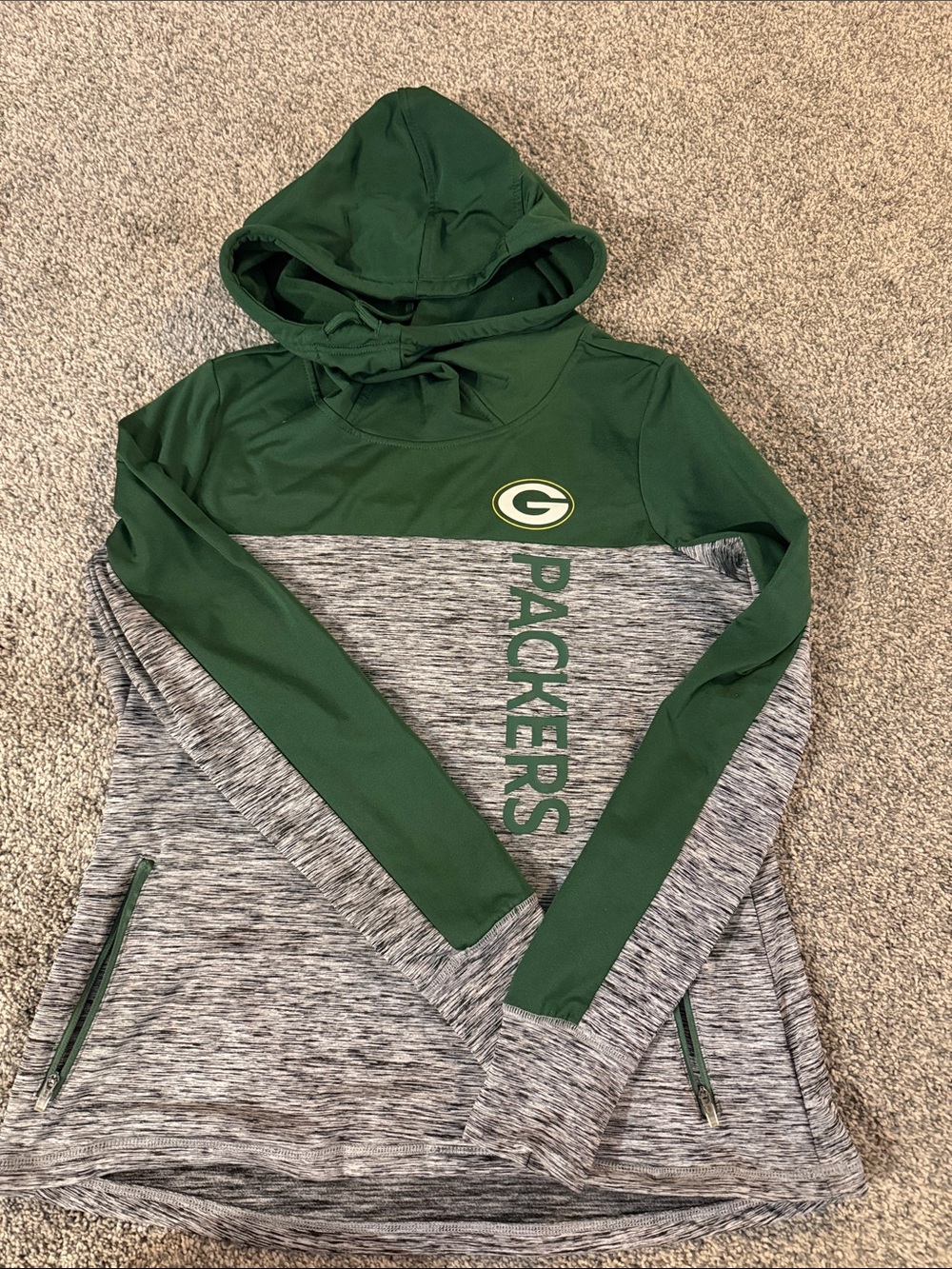 Green Bay Packers Hooded Pullover - Green & Gray